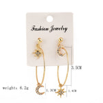 Conjunto de Brincos de Cristal para Senhora Estrelas e Lua