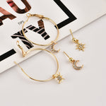Conjunto de Brincos de Cristal para Senhora Estrelas e Lua