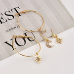 Conjunto de Brincos de Cristal para Senhora Estrelas e Lua