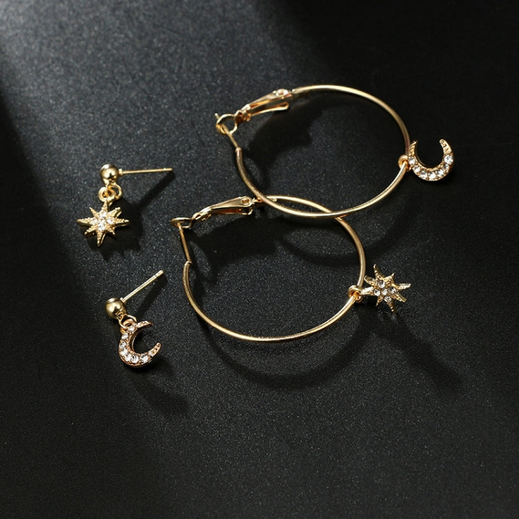 Conjunto de Brincos de Cristal para Senhora Estrelas e Lua