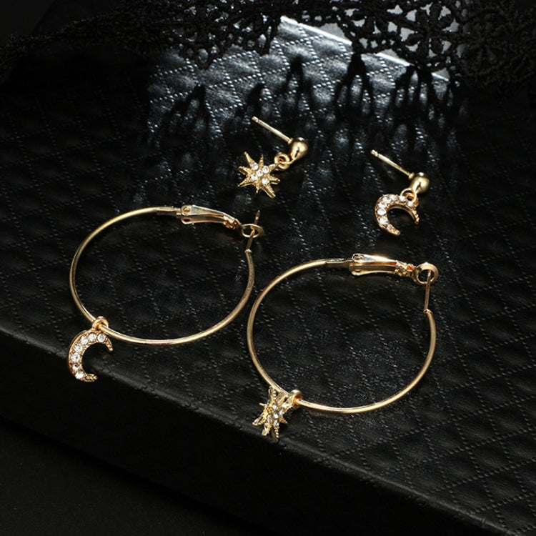 Conjunto de Brincos de Cristal para Senhora Estrelas e Lua