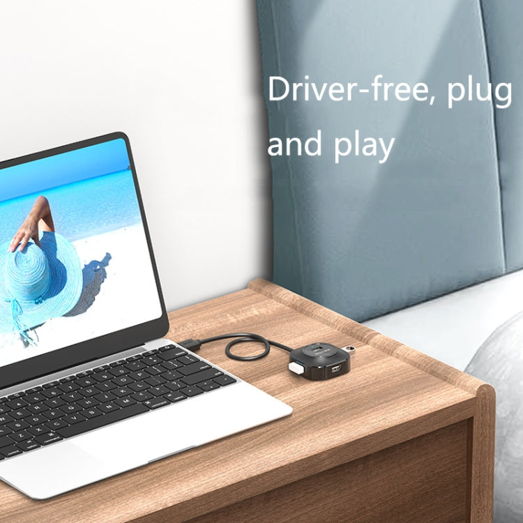 HUB USB2.0 de Alta Velocidade Jasoz 4 Portas 1 para 4, Preto 0,3m, Preto 0,5m, Preto 1,2m, Branco 0,3m, Branco 0,5m, Branco 1,2m