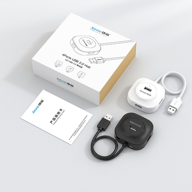 HUB USB2.0 de Alta Velocidade Jasoz 4 Portas 1 para 4, Preto 0,3m, Preto 0,5m, Preto 1,2m, Branco 0,3m, Branco 0,5m, Branco 1,2m