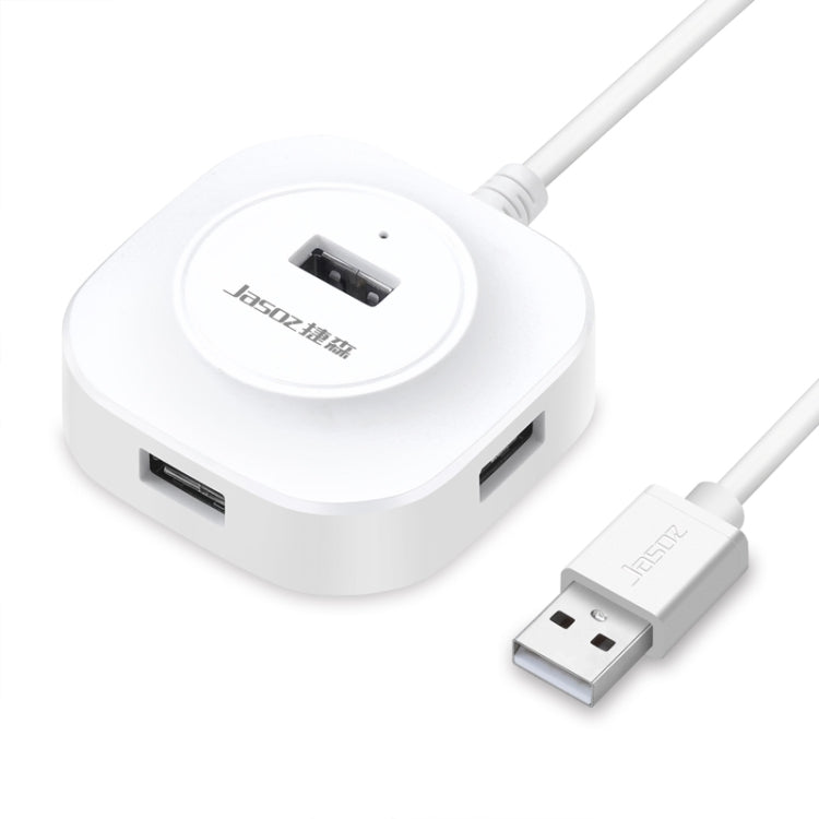 HUB USB2.0 de Alta Velocidade Jasoz 4 Portas 1 para 4, Preto 0,3m, Preto 0,5m, Preto 1,2m, Branco 0,3m, Branco 0,5m, Branco 1,2m