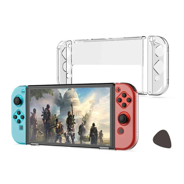 DOBE Kit de Proteção para Comandante + Punhos Esquerdo e Direito com Capa Cristal Antichoque para Switch OLED, TNS-1133B (Cor Transparente)