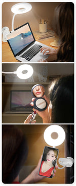 Lâmpada de Secretária com Clipe YAGE YG-8102 2W 18 LEDs Interruptor Tátil com Regulador de 3 Níveis, Luz LED de Proteção Ocular