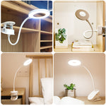 Lâmpada de Secretária com Clipe YAGE YG-8102 2W 18 LEDs Interruptor Tátil com Regulador de 3 Níveis, Luz LED de Proteção Ocular