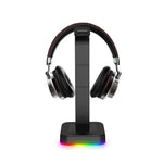 RGBD9 Suporte para Auscultadores RGB com Mudança de Cor Suporte para Auscultadores Gaming Expositor para Auscultadores Gaming com Duas Portas USB, RGBD9