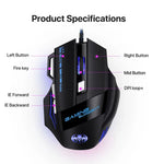 GAMING BLOODBAT GM02 Rato de Jogo USB com Fios 7 Teclas Optoelectrónico Luzes Respiratórias Digitais
