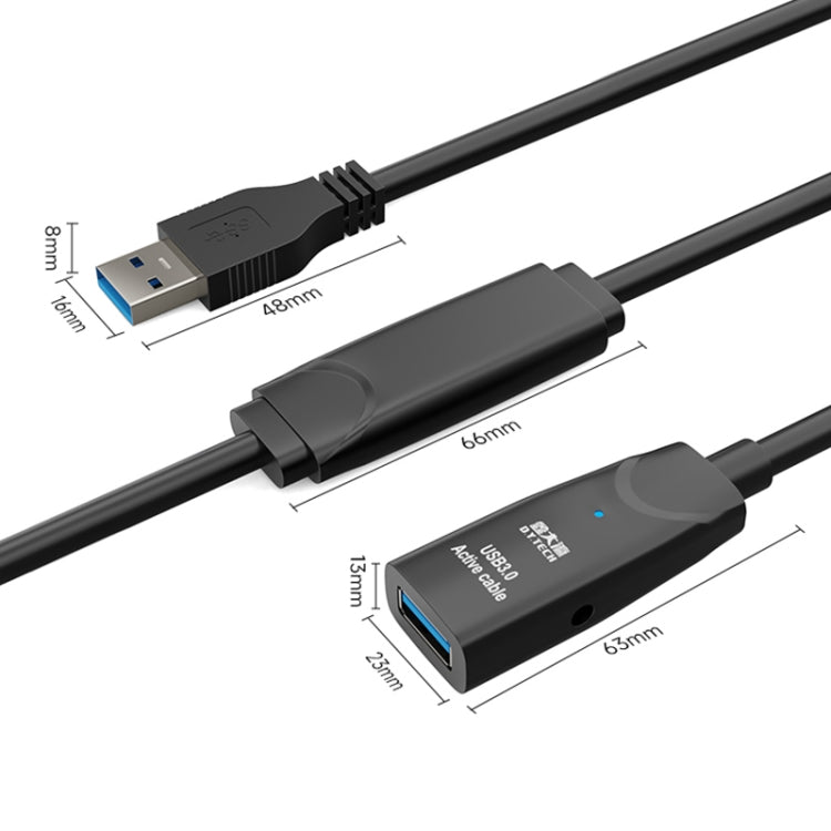 Cabo de Extensão USB 3.0 Macho para Fêmea com Dupla Blindagem e Chip D.Y.TECH, Comprimento:, 10m, 15m