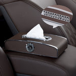 Car Clock Tissue Box Multi-Function Vehicle Instrument Table Paper Towel Box, Style:, Clock+Parking Card (Green), Clock+Parking Card (Ivory), Clock+Parking Card (Agate), Clock+Parking Card (Black), Clock+Parking Card (Gray)                             ...