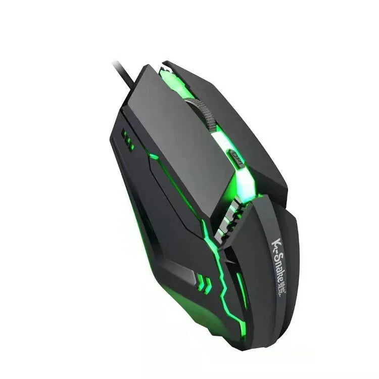 2 PCS K-Snake M11 Rato de Jogo com Fios 4 Teclas 1600DPI Luminoso para Portátil e Computador de Secretária USB, Comprimento do Cabo: 1,5m