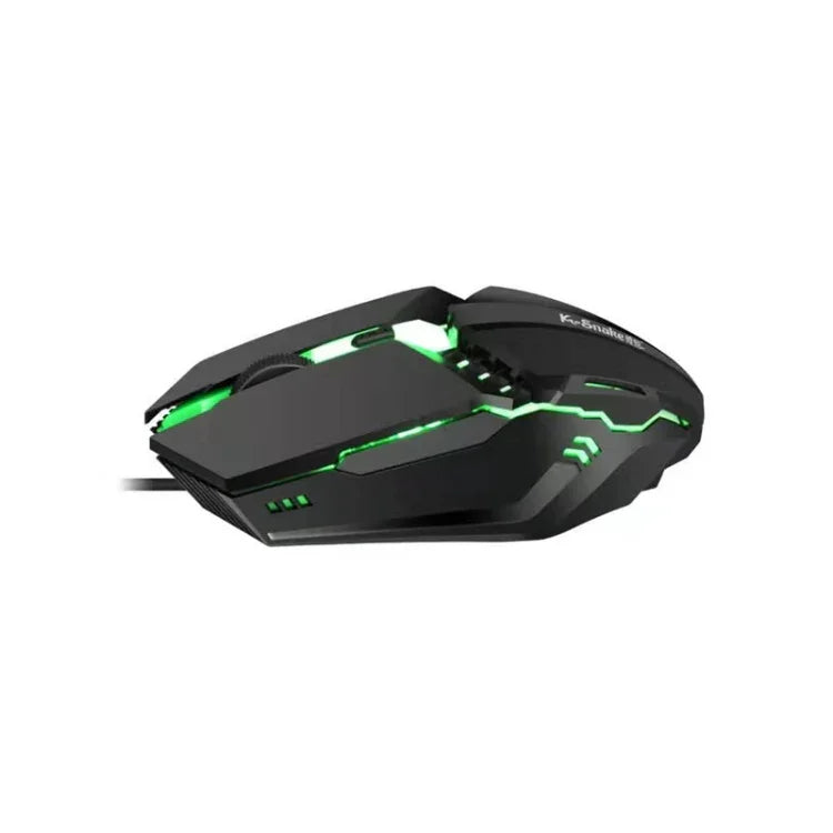 2 PCS K-Snake M11 Rato de Jogo com Fios 4 Teclas 1600DPI Luminoso para Portátil e Computador de Secretária USB, Comprimento do Cabo: 1,5m