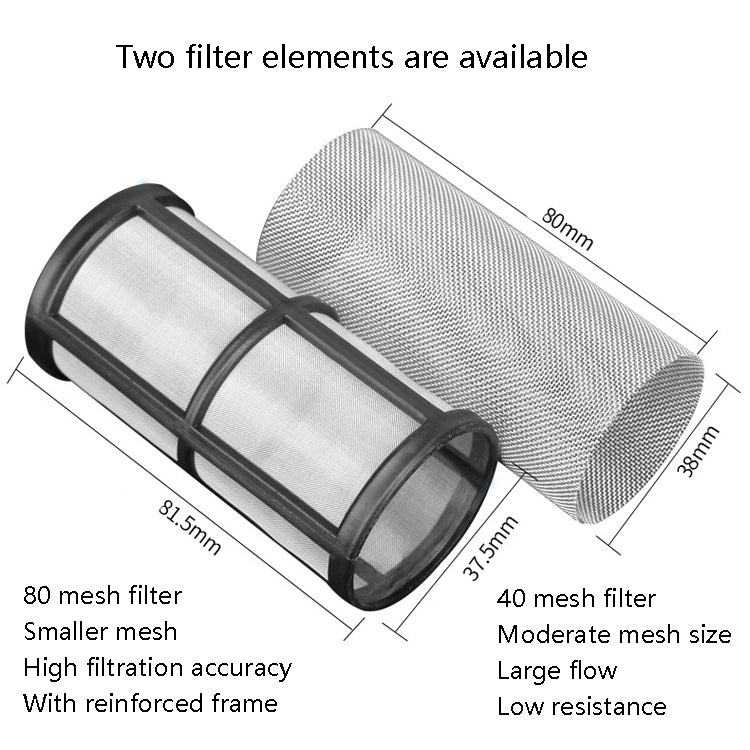 Filtro plástico frontal para tubo de água, purificador de água para irrigação de jardim, Especificação:, Interface de 4 pontos 40 malhas