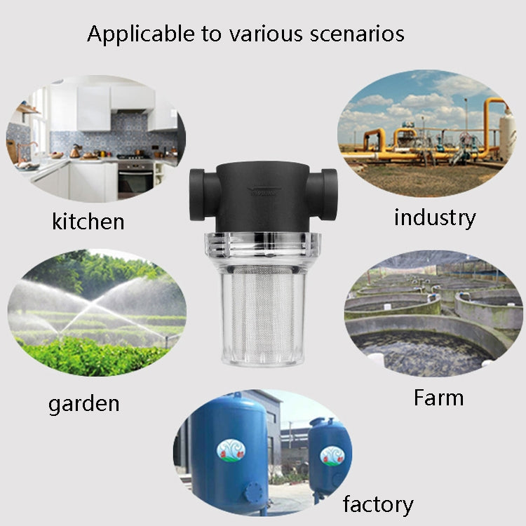 Filtro plástico frontal para tubo de água, purificador de água para irrigação de jardim, Especificação:, Interface de 4 pontos 40 malhas