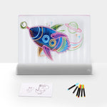 Placa Fluorescente de Pintura 3D Que Brilha LED Painel de Grafite para Crianças Quadro de Mensagens Manuscritas, Cinzento, Branco, Azul, Verde, Rosa