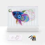 Placa Fluorescente de Pintura 3D Que Brilha LED Painel de Grafite para Crianças Quadro de Mensagens Manuscritas, Cinzento, Branco, Azul, Verde, Rosa