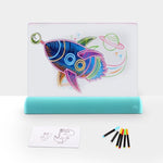 Placa Fluorescente de Pintura 3D Que Brilha LED Painel de Grafite para Crianças Quadro de Mensagens Manuscritas, Cinzento, Branco, Azul, Verde, Rosa