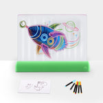 Placa Fluorescente de Pintura 3D Que Brilha LED Painel de Grafite para Crianças Quadro de Mensagens Manuscritas, Cinzento, Branco, Azul, Verde, Rosa