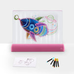 Placa Fluorescente de Pintura 3D Que Brilha LED Painel de Grafite para Crianças Quadro de Mensagens Manuscritas, Cinzento, Branco, Azul, Verde, Rosa