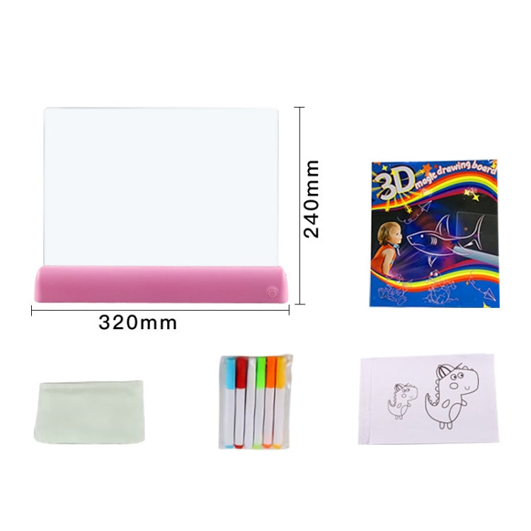 Placa Fluorescente de Pintura 3D Que Brilha LED Painel de Grafite para Crianças Quadro de Mensagens Manuscritas, Cinzento, Branco, Azul, Verde, Rosa