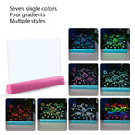Placa Fluorescente de Pintura 3D Que Brilha LED Painel de Grafite para Crianças Quadro de Mensagens Manuscritas, Cinzento, Branco, Azul, Verde, Rosa