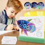 Placa Fluorescente de Pintura 3D Que Brilha LED Painel de Grafite para Crianças Quadro de Mensagens Manuscritas, Cinzento, Branco, Azul, Verde, Rosa