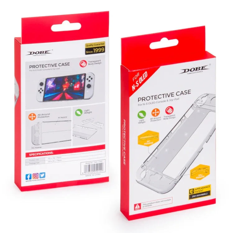 DOBE Capa Protetora Transparente de TPU para Comando de Jogo Switch OLED, TNS-1133C