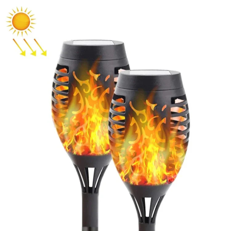 2 Peças Luz Solar de Chama para Pátio Exterior Decoração de Relvado de Parque Luz de Paisagem Impermeável