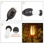 2 Peças Luz Solar de Chama para Pátio Exterior Decoração de Relvado de Parque Luz de Paisagem Impermeável