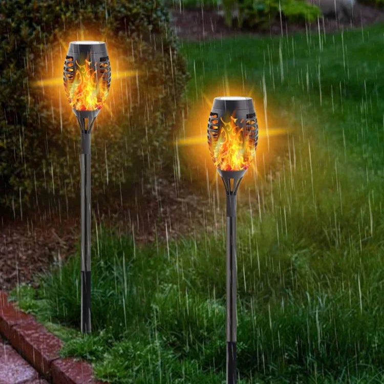 2 Peças Luz Solar de Chama para Pátio Exterior Decoração de Relvado de Parque Luz de Paisagem Impermeável
