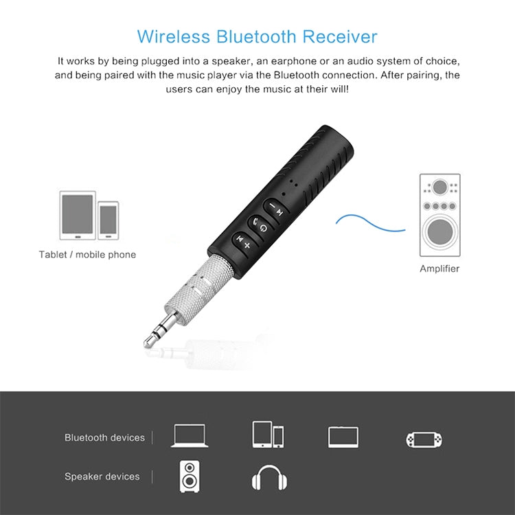 Receptor de Áudio Bluetooth Lavalier 3,5mm com Adaptador Metálico, H-139 Preto, H-139 Azul, H-139 Vermelho, H-139 Branco, H-139 Verde
