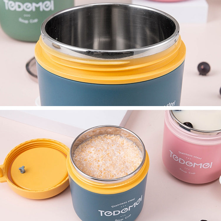 Copo Térmico Portátil com Tampa para Sopa, Marmita para Pequeno-almoço e Almoço para Trabalhadores de Escritório, Rosa, Azul, Verde