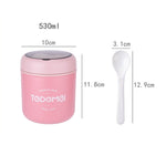 Copo Térmico Portátil com Tampa para Sopa, Marmita para Pequeno-almoço e Almoço para Trabalhadores de Escritório, Rosa, Azul, Verde