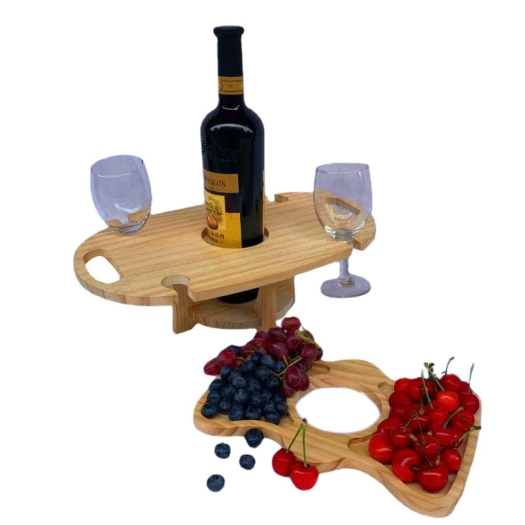 Outdoor Picnic Table Wooden Foldable Wine Rack, Foldable Table