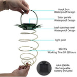 Luzes Solares de Ananás Lanternas de Ferro Forjado Fio de Cobre LED Decoração de Jardim Exterior Impermeável, 24 LEDs, 60 LEDs