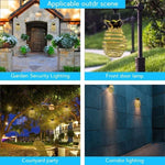 Luzes Solares de Ananás Lanternas de Ferro Forjado Fio de Cobre LED Decoração de Jardim Exterior Impermeável, 24 LEDs, 60 LEDs