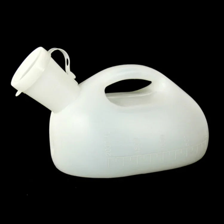 Penico de Viagem 2000ML para Bebé e Criança, Urinol Portátil à Prova de Fugas para Homens com Tampa, Penico Noturno para Idosos e Adultos, Grande Capacidade, 2 PCS 2000ML (Branco)