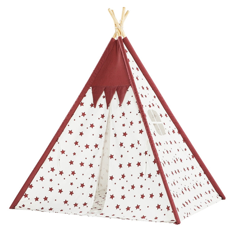 Tenda Indiana para Crianças Casa de Brinquedo Interior de Algodão para Jogos Pais e Filhos, Estrelas Cor-de-Rosa, Padrão Ondulado