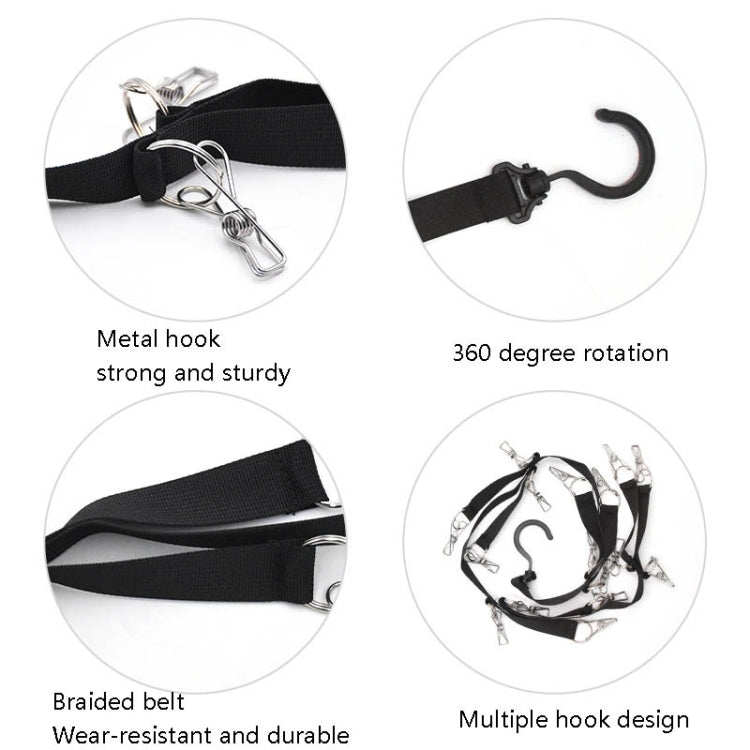 Gancho Giratório para Roupeiro, Clipe para Chapéu, Corda para Pendurar, Armazenamento para Quarto, Gancho para Porta de Roupa