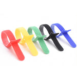 60 PCS Organizador de Cabos em T Cinto de Nylon Enrolador com Fivela, Comprimento: 15cm, 20cm, 30cm