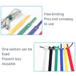 60 PCS Organizador de Cabos em T Cinto de Nylon Enrolador com Fivela, Comprimento: 15cm, 20cm, 30cm
