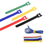 60 PCS Organizador de Cabos em T Cinto de Nylon Enrolador com Fivela, Comprimento: 15cm, 20cm, 30cm