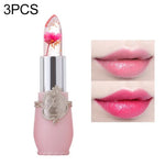 Bálsamo Labial Hidratante em Gel de Cor Transparente e Mutável, de Longa Duração, flor, rosa claro, vermelho rosa, vermelho escuro, amarelo, verde claro, roxo