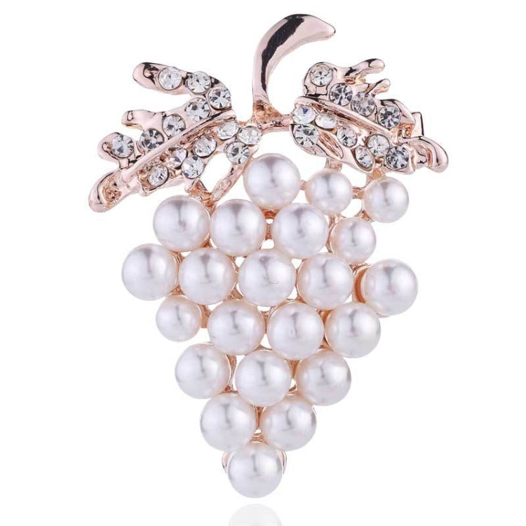 Broches de Uva com Diamante, Alfinete de Pérola Selvagem para Roupas Femininas, Uva