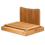 Tabuleiro de Corte Multifuncional de Bambu para Uso Doméstico e Comercial, Tábua para Cortar Pão em Fatias, Tabuleiro para Fatias de Pão, Corte de Pão em Bambu