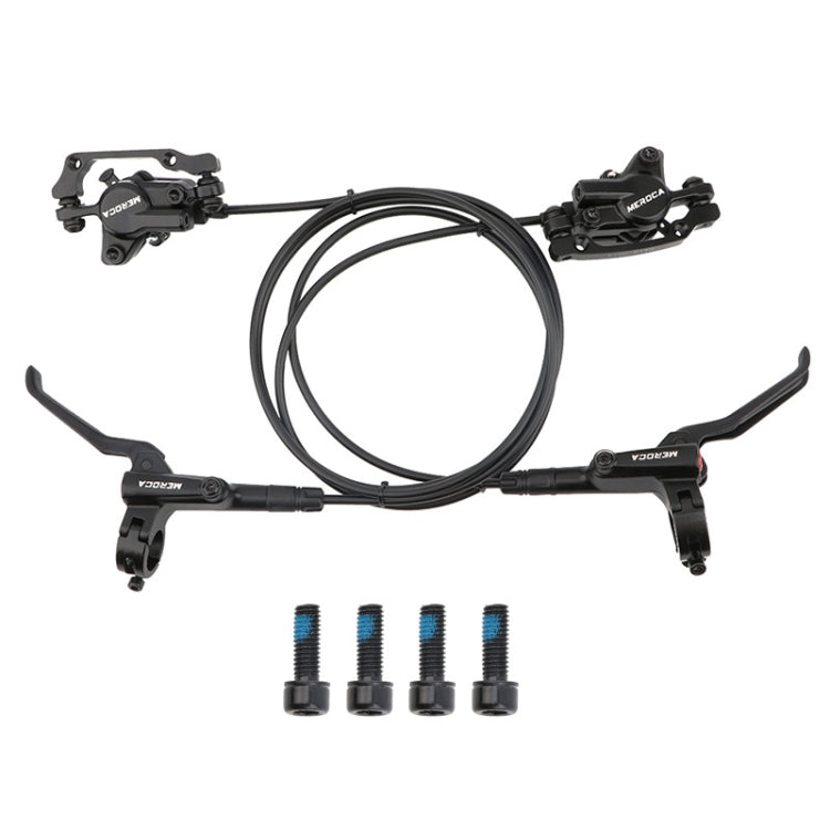 Meroca M800 Bicycle Brake Mountain Bike Universal Bilateral Brake Oil Pressure Disc Brake, Style:, 1 Pair Oil Brakes, 1 Pair Oil Brakes + 1 Pair Disc Brakes, Right Front 800mm, Left Back 1400mm, Right Front 800mm + Disc Brake                           ...