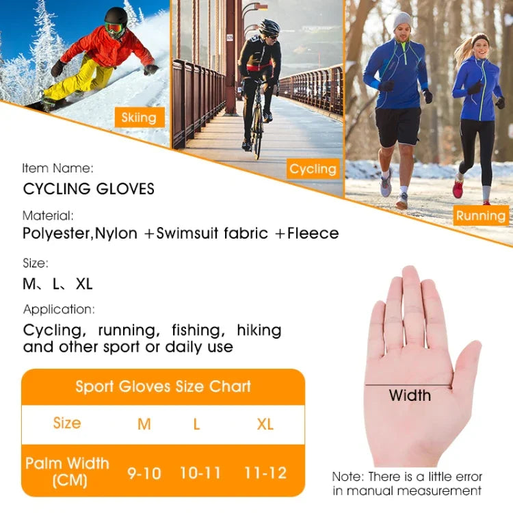 WEST BIKING YP0211220 Luvas de esqui de inverno quentes em fleece, luvas antiderrapantes de silicone para condução, M, L, XL