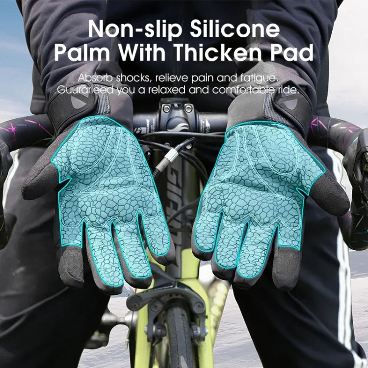 WEST BIKING YP0211220 Luvas de esqui de inverno quentes em fleece, luvas antiderrapantes de silicone para condução, M, L, XL