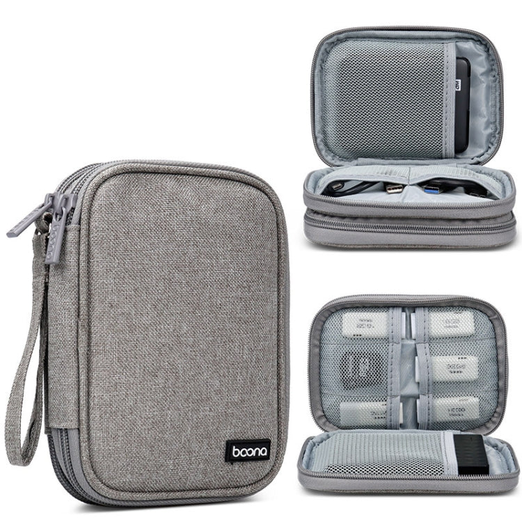 Baona BN-C003 Capa Protetora para Disco Rígido Móvel Bolsa de Armazenamento Portátil, Dupla Camada (Cinza), Dupla Camada (Preto), Camada Única (Cinza), Camada Única (Preto)